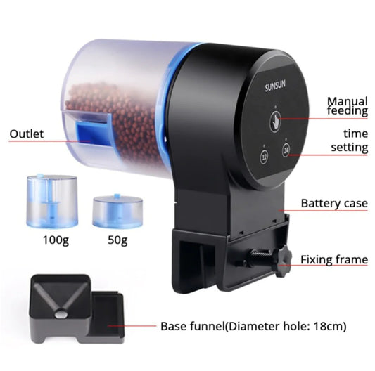 Automatic Aquarium Feeder for Freshwater & Saltwater Fish - Adjustable schedules for easy feeding.