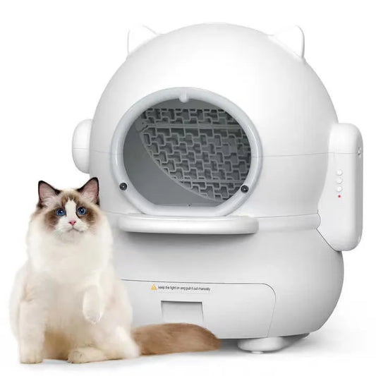 Automatic Cat Litter Machine with Smart Sensors showcasing its sleek design and user-friendly interface.