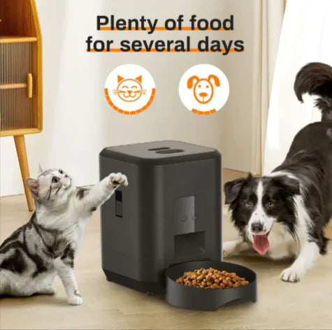 Automatic Smart Pet Feeder with WiFi Control designed for cats, featuring customizable meal times and portion sizes.
