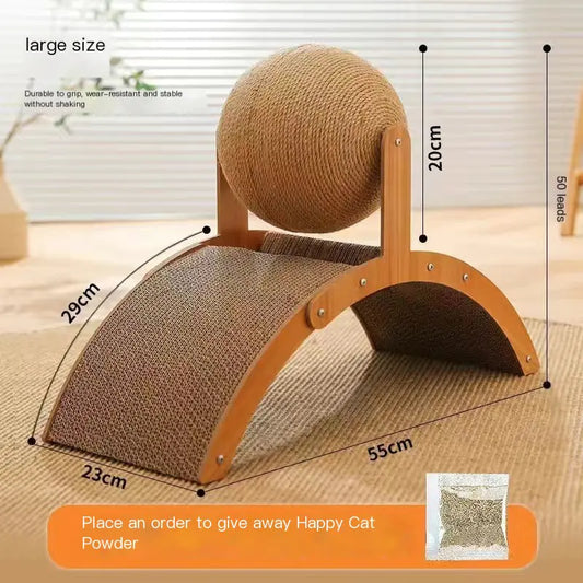 FelinePlay Ferris Wheel Scratcher showcasing its innovative design and multiple scratching surfaces for cats to enjoy scratching and climbing.
